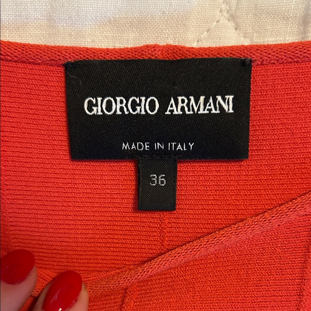 Giorgio Armani Red Long Sleeve Dress - Picture 3 of 4